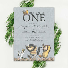 Convite de 1º Aniversário Where the Wild Things Ar