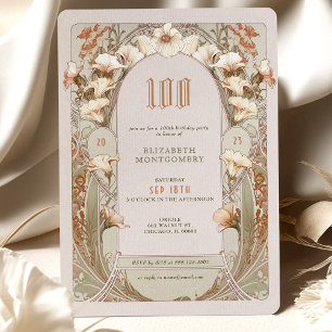 Convite de 100º Aniversário Art Nouveau por Mucha