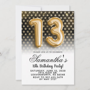 Convite de 13 Birthday Star