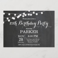 Convite de 15 Anos Chalkboard