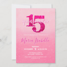 Convite de 15 anos de Quinceañera Rosa