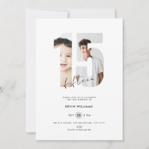 Convite de 15 Anos Personalizado Branco com Foto p