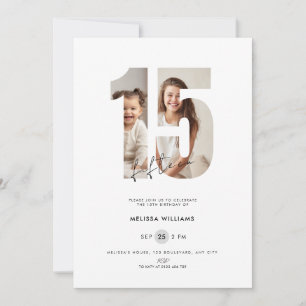 Convite de 15 Anos Personalizado Branco com Foto p