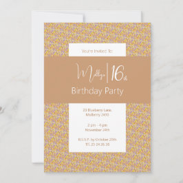 convite de 16º aniversário com flores roxas e amar