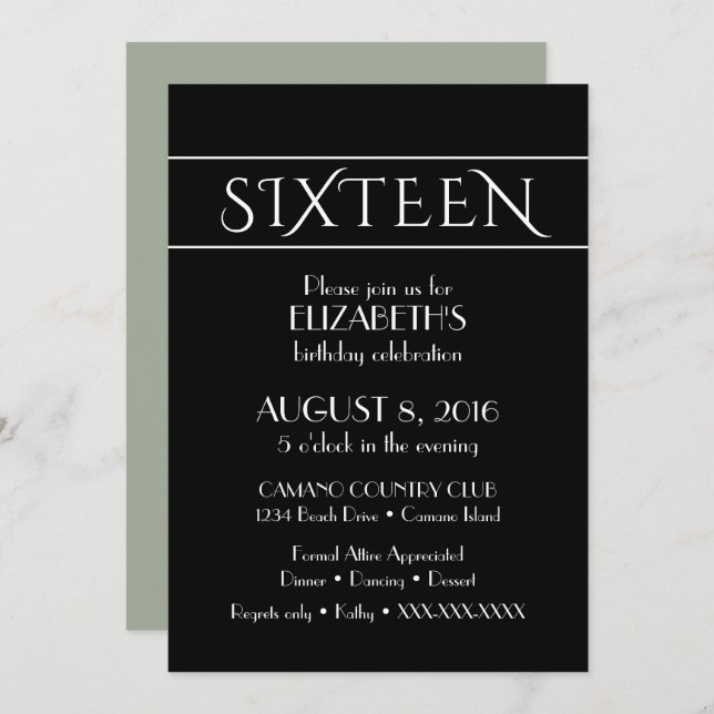 Convite de 16 anos (Frente/Verso)