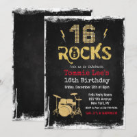 Convite de 16 anos Rockstar Guitar
