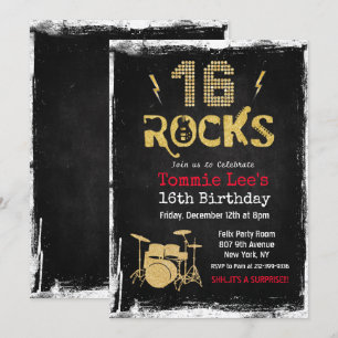 Convite de 16 anos Rockstar Guitar