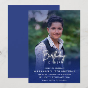 convite de 17º aniversário Jantar de Aniversário F