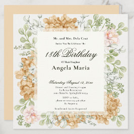 Convite de 18º Aniversário em Cores Elegantes de O