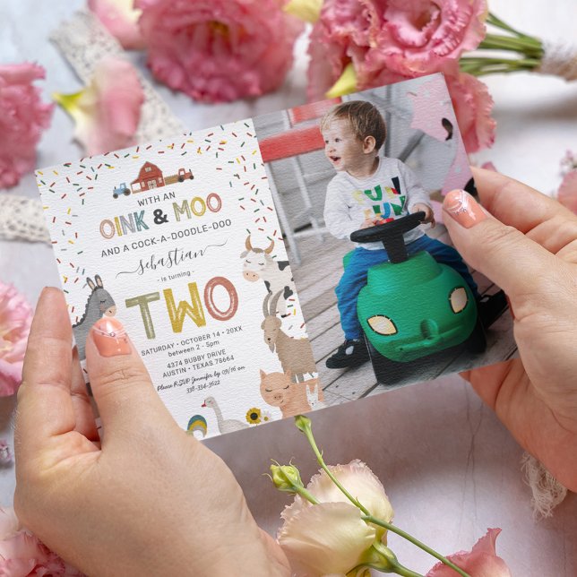 Convite de 2º Aniversário da Fazenda do Photo Barn (Criador carregado)