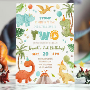 Convite de 2º Aniversário de Dinossauro, Dois Rex