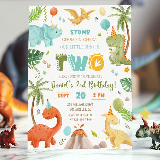 Convite de 2º Aniversário de Dinossauro, Dois Rex