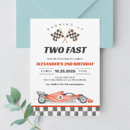 Convite de 2º Aniversário de Dois Carros de Corrid