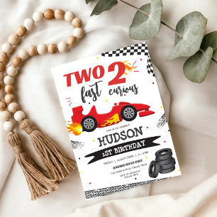 Convite de 2º Aniversário de Menino de Carro de Co