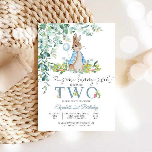 Convite de 2º Aniversário do Balão do Coelhinho (Criador carregado)