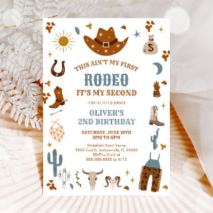 Convite de 2º Aniversário do Cowboy do Rodeio