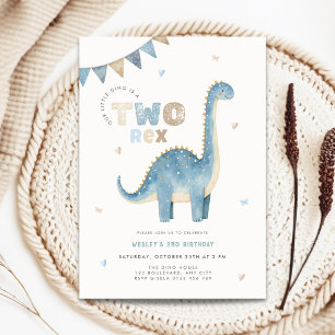 Convite de 2º Aniversário do Menino Dinossauro Doi