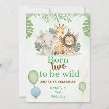 Convite de 2º Aniversário do Safari | Nasceu para 
