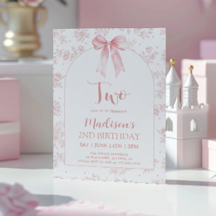 Convite de 2º Aniversário French Toile Chinoiserie