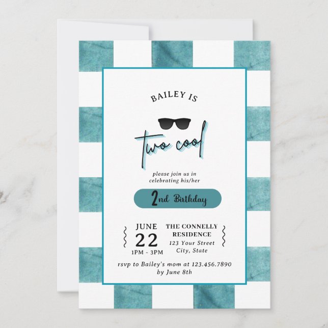 Convite de 2º Aniversário Too Cool (Frente)