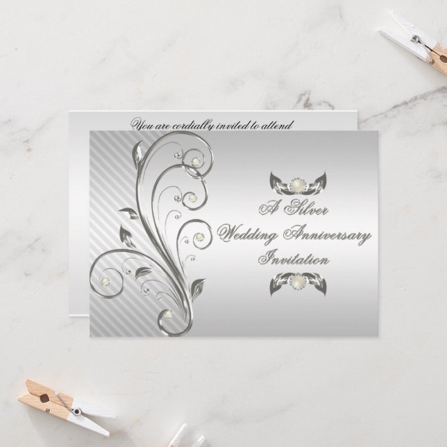 Convite de 25 Casamento de Aniversário (Frente/Verso In Situ)