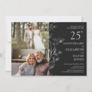 Convite de 2 Fotos para Bodas de Prata de 25 Anos