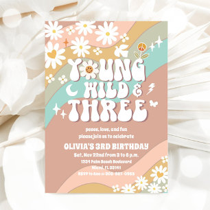 Convite de 3º Aniversário da Groovy Daisy