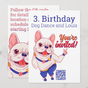 Convite de 3º Aniversário do Bulldog Francês