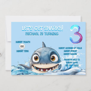 Convite de 3º Aniversário do Shark   Vamos Ficar S