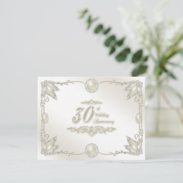 Convite de 30º Aniversário de Casamento (Em pé/Frente)