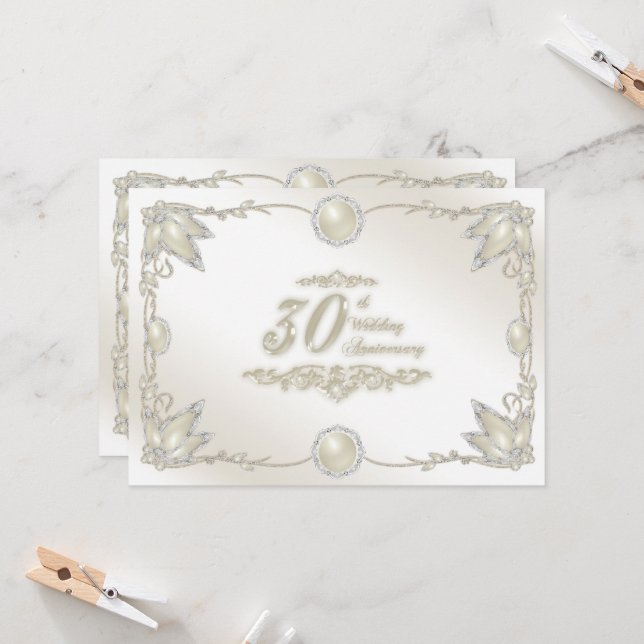 Convite de 30º Aniversário de Casamento (Frente/Verso In Situ)