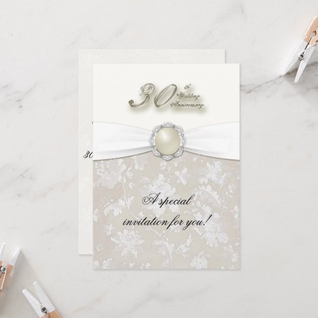 Convite de 30º Aniversário de Casamento (Frente/Verso In Situ)