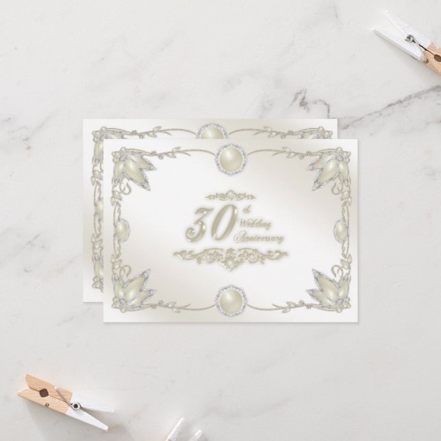 Convite de 30º Aniversário de Casamento (Frente/Verso In Situ)