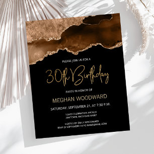 Convite de 30º Aniversário em Mocha Gold Agate