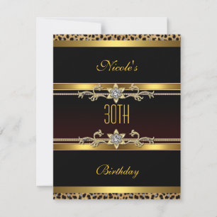 Convite de 30º Aniversário Joia Preta Elegante Dou