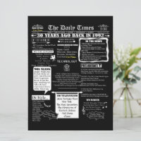Convite de 30 Anos de Aniversário com Design Perso