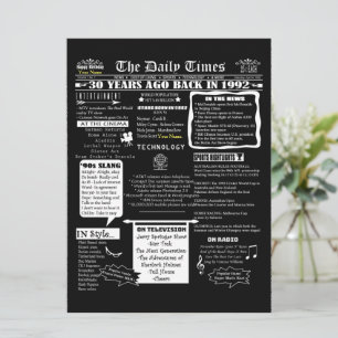 Convite de 30 Anos de Aniversário com Design Perso