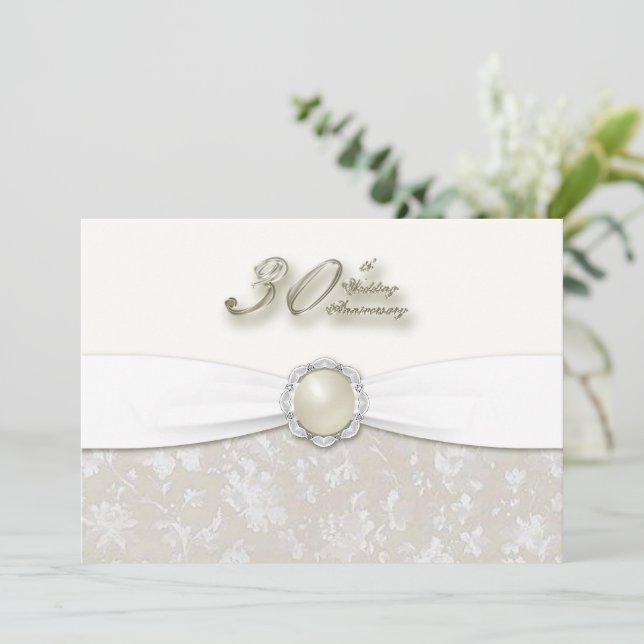 Convite de 30 Casamento de Aniversário (Em pé/Frente)