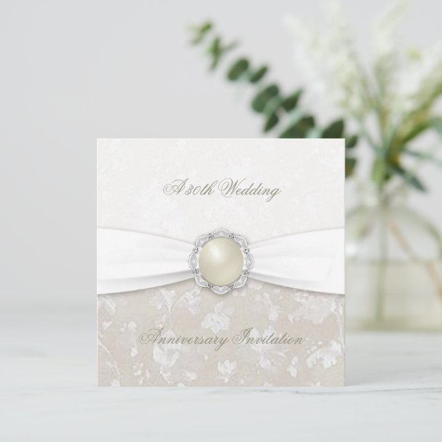 Convite de 30 de Casamento de Damask (Em pé/Frente)