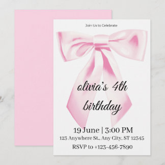 Convite de 4º aniversário menina 