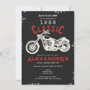 Convite de 40º Aniversário de Motociclista Clássic
