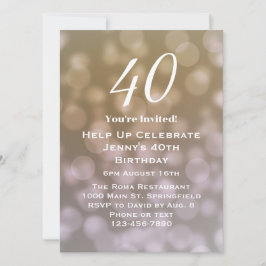 Convite de 40º Aniversário Elegante Para Ela