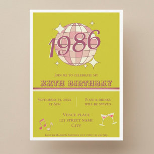 Convite de 40º aniversário nascido em 1986 Vintage