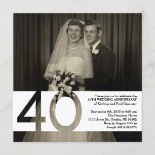 Convite de 40 Anos de Casamento 5.25 x 5.25
