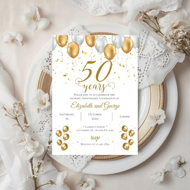convite de 50º aniversário (Criador carregado)