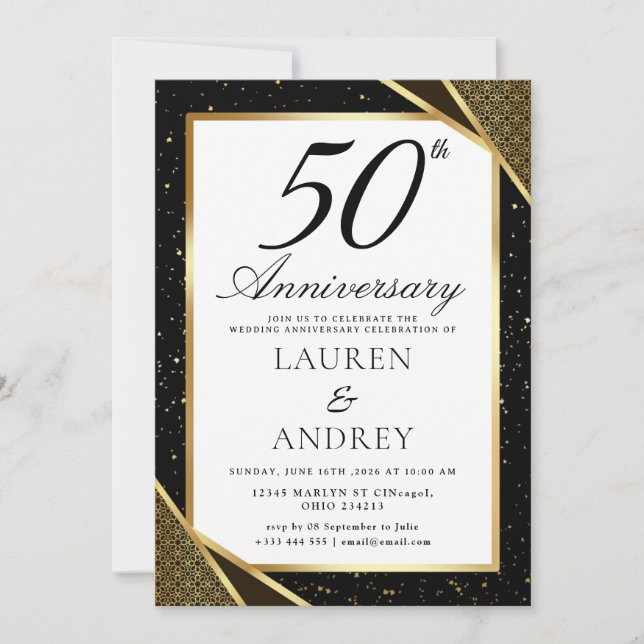 Convite de 50º Aniversário de Casamento (Frente)