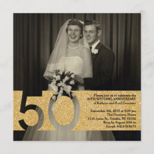 Convite de 50º Aniversário de Casamento 5.25 x 5.2