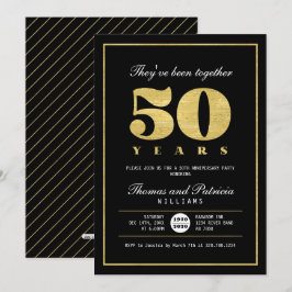 Convite de 50º Aniversário de Casamento Dourado e