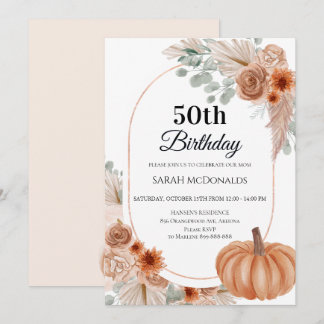 Convite de 50º Aniversário de Outono para Mulher A