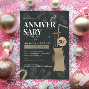 Convite de 50º Aniversário Elegante